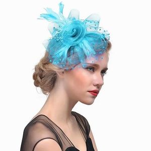 Beautiful Dotted  Fascinator Feathers Headband Clip Kentucky Derby Tea Party